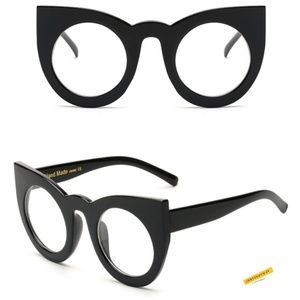 Cat Eye Black Stylish Transparent lens Frames